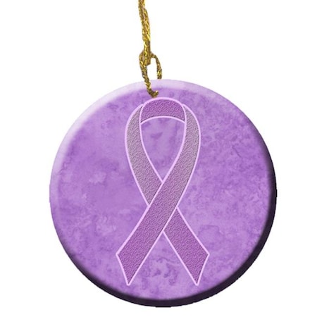 Carolines Treasures AN1200CO1 Lavender Ribbon For All Cancer Awareness Ceramic Ornament; 2.81 Dia